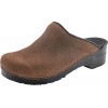 Sanita Karl Textured Oiled Leather Professional Clogs for Men Arch Support Durable Open-Back APMA Approved Slip-On Shoes