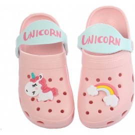 Girls' Fashion Shoes Clogs & Mules | Toddler Little Kids Unicorn Clogs Slippers Sandals Non-Slip Girls Boys Clogs Slide Lightweight Garden Shoes Slip-on Beach Pool Shower Slippers