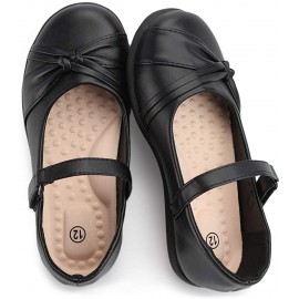 Girls' Fashion Shoes Flats | Hawkwell Girl's Strap School Uniform Dress Shoe Mary Jane Flats Toddler Little Kid