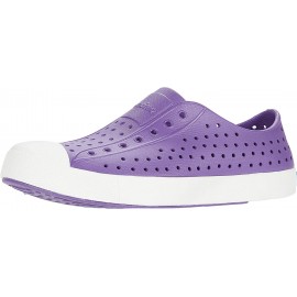 Girls' Fashion Shoes Loafers | Native Shoes Kids Jefferson Sneakers for Little Kid and Big Kid Vegan Slip-On Style and Lightweight Eva Shoes Starfish Purple Shell White 1 Little Kid M